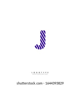 simple purple patterned modern J logotype design concept isolated on white background