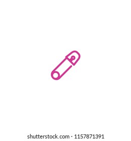Simple purple pink monoline line art safety pin tattoo and t-shirt design