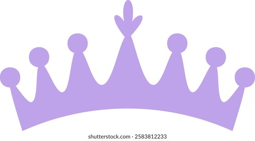 Simple purple princess crown representing royalty monarchy, authority, fairytale, wealth, power luxury, success, celebration, fashion and beauty