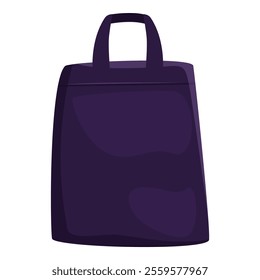 Simple purple shopping bag standing upright, perfect for minimalist designs related to shopping and retail