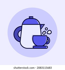 simple purple teapot vector desgn