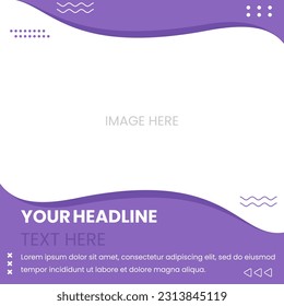Simple plantilla de diseño de twibbon púrpura con espacio en blanco y fotograma. Adecuado para varios eventos, plantillas de productos, marcos de productos