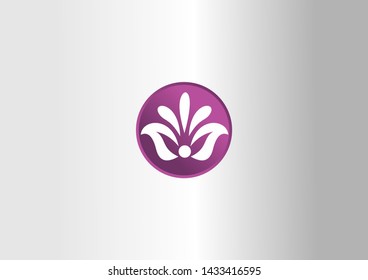 a simple purple and white logo