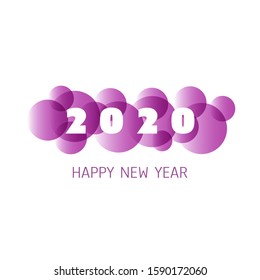 Simple Purple and White New Year Card, Cover or Background Design Template - 2020