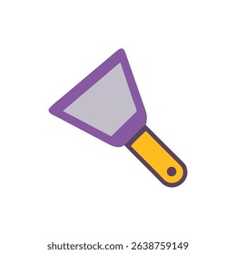Simple purple and yellow wallpaper scraper isolated on White