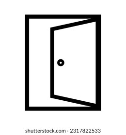 Simple push door icon. Open door. Vector.