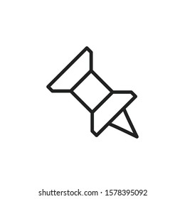 Simple push pin line icon. Stroke pictogram. Vector illustration isolated on a white background. Premium quality symbol. Vector sign for mobile app and web sites.