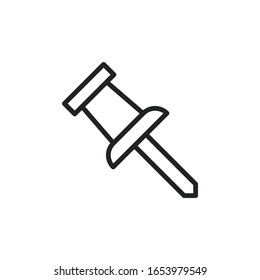 Einfaches Pin-Line-Symbol. Piktogramm anheben. Vektorillustration einzeln auf weißem Hintergrund. Qualitätszeichen von Premium. Vektorillustration-Zeichen für mobile App und Webseiten.