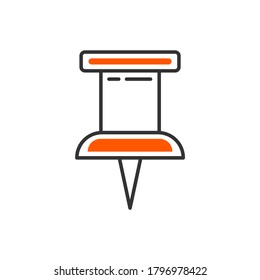 Icono simple de la línea de anclaje. Pictograma de paro. Icono de color del vector.