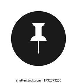 Simple push pin vector icon isolated on white background.
