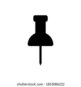 Simple push pin vector icon isolated on white background.