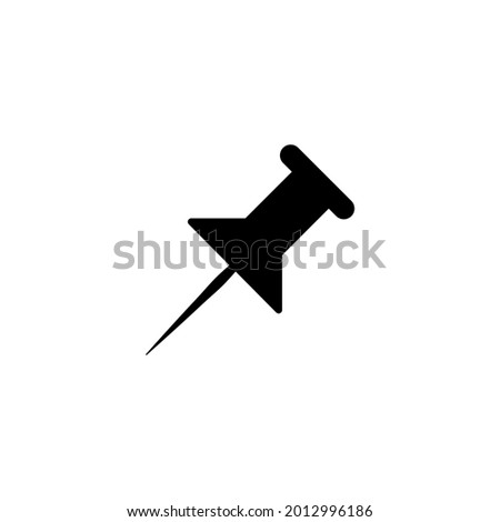 Simple pushpins or drawing pin icon in black on white background. Trendy flat isolated symbol sign can be used for: illustration, logo, mobile, app, design, web, dev, ui, ux, gui. Vector EPS 10