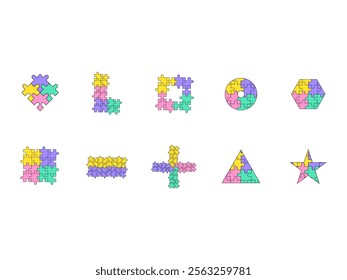 Simple Puzzle Design Element Set