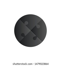 Simple Puzzle four piece round Circle infographic illustration. 4 Step contour process diagram.