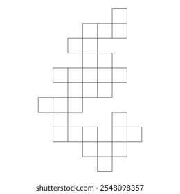 Cuadrícula de rompecabezas simple. Plantilla de crucigrama en blanco. juego simple. símbolo de inteligencia. cuestionario de crucigrama o juego. Juego de 3 palabras. Juego de 4 palabras. Crossword outline