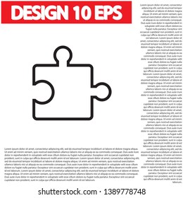 Simple puzzle icon . Lorem Ipsum Illustration design