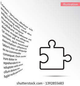 Simple puzzle icon . Lorem Ipsum Illustration design