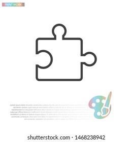 Simple puzzle icon . Lorem Ipsum Illustration design