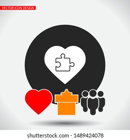 Simple puzzle icon . Lorem Ipsum Illustration design