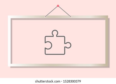 Simple puzzle icon . Lorem Ipsum Illustration design