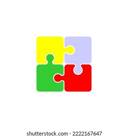 einfaches Rätsel-Symbol auf weißem Hintergrund