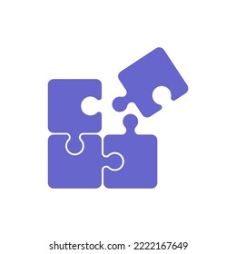 simple puzzle icon on white background