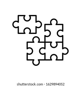 Simple Puzzle Icon Vector Design Template