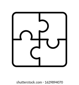 Simple Puzzle Icon Vector Design Template