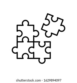 Simple Puzzle Icon Vector Design Template