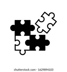 Simple Puzzle Icon Vector Design Template