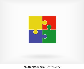 Simple puzzle icon. Vector EPS 10