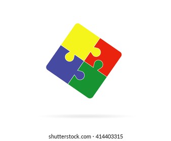 Simple puzzle icon. Vector EPS 10
