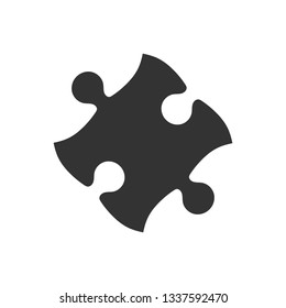 Simple puzzle icon. Vector illustration, flat design.