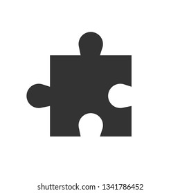 Simple puzzle icon. Vector illustration, flat design.