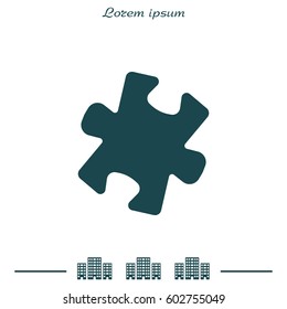 Simple puzzle icon. vector illustration