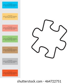 Simple puzzle line icon