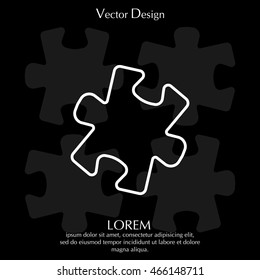 Simple puzzle line icon