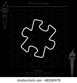 Simple puzzle line icon