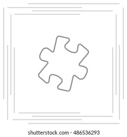 Simple puzzle line icon