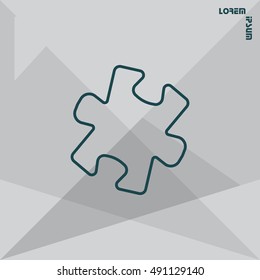 Simple puzzle line icon