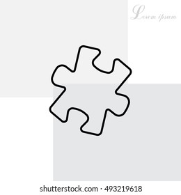 Simple puzzle line icon