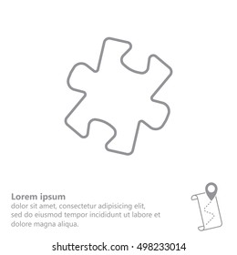 Simple puzzle line icon