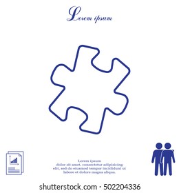Simple puzzle line icon
