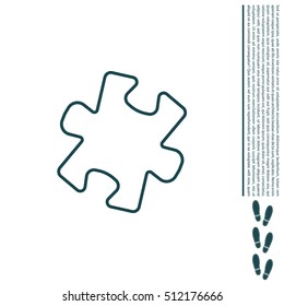 Simple puzzle line icon