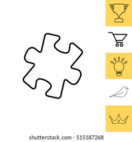 Simple puzzle line icon