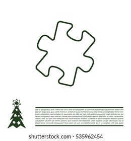 Simple puzzle line icon