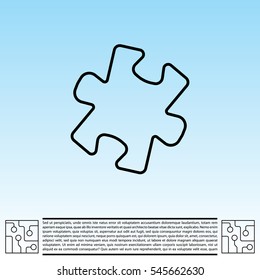 Simple puzzle line icon