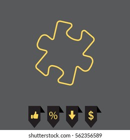 Simple puzzle line icon