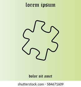 Simple puzzle line icon