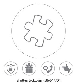 Simple puzzle line icon
